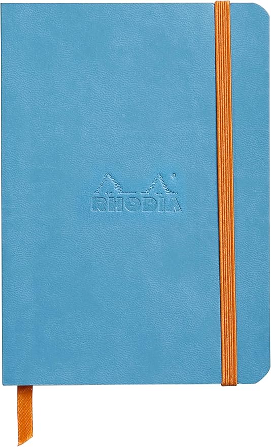 Rhodia Rhodiarama SoftCover Notebook - 72 Dots Sheets - 4 x 5 1/2 - Turquoise Cover