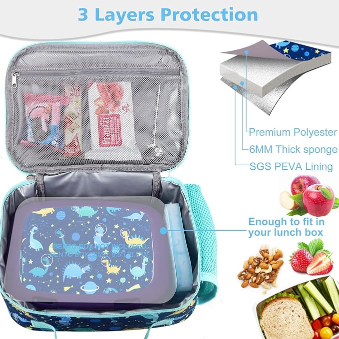 RHCPFOVR Kids Lunch Bag - Insulated Lunch Box for Boys Girls,Washable Lunch Bag and Reusable Toddler Leak-proof Lunchbox for School and Daycare