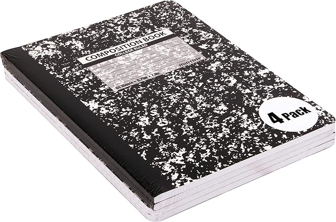 Mintra Office Composition Books (Black Marble Comp - College Ruled, 24 Units (6-4pks))