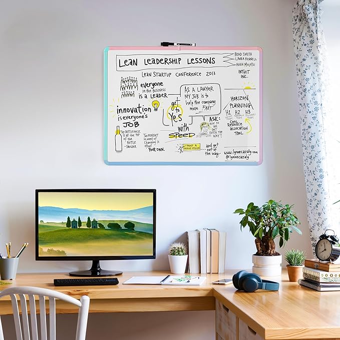Mr. Pen- Magnetic Whiteboard Dry Erase, 18x24 Inches, Dry Erase Board with Black Fine Point Marker, Magnetic White Board for Students, Home, Office and Classroom