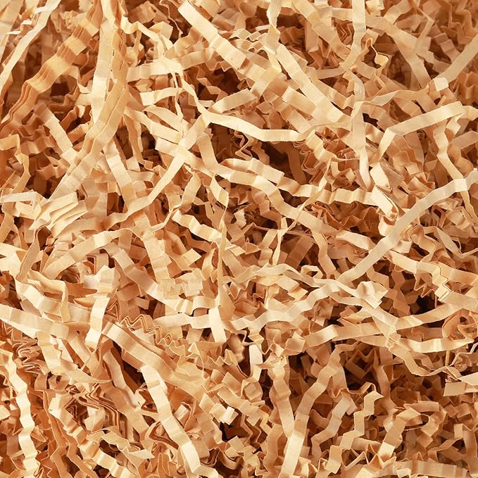 Outus 2lb Brown Crinkle Cut Paper Shred Filler Shredded Paper Packing Grass Cushion for Easter Graduation Wedding Anniversaries Christmas Birthday Gift Confetti Wrapping Boxes Bags Filling Decoration