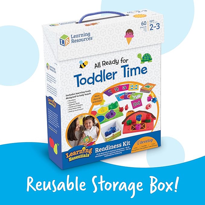 Learning Resources All Ready For Toddler Time Readiness Kit - 22 Pieces, Ages 2+, Back to School, School Preparation Activities, Preschool Games, Classroom Must Haves