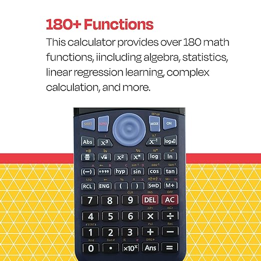 School Smart CS-209 Scientific Digit Calculator with Extra Large Digital Display, Black
