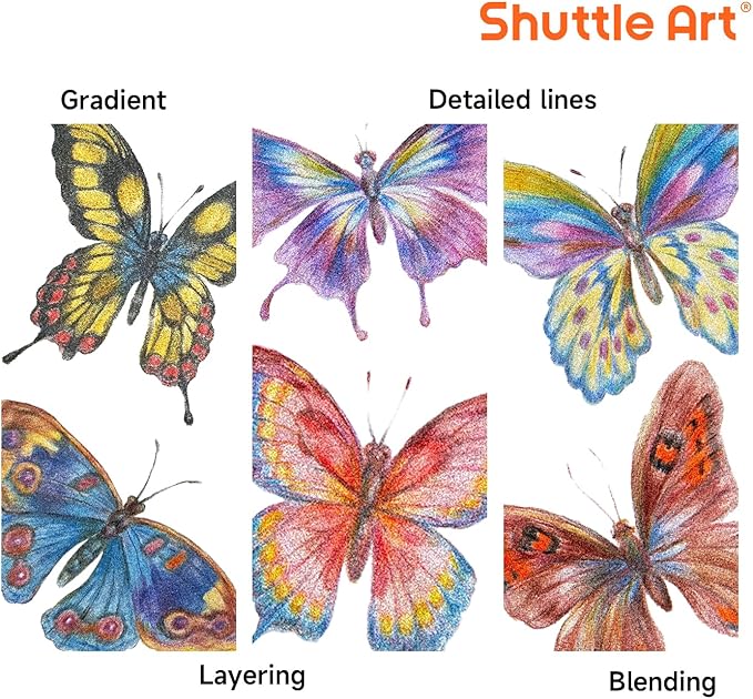 Shuttle Art 60 Metallic Colored Pencils, Colored Pencils for Adult Coloring, Soft Core Coloring Pencil in Gift Tin Box, Drawing Pencil for Kids Adults Beginners Artists Drawing Sketching