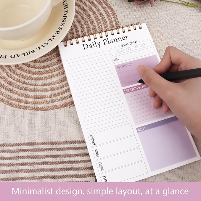 Newkita 5.1x7.8 Inch To Do List Notepad for Work, 30 Sheets Undated Daily Planner Notebook, Multiple Functional Checklist Notepads for Office, School and Home (White)
