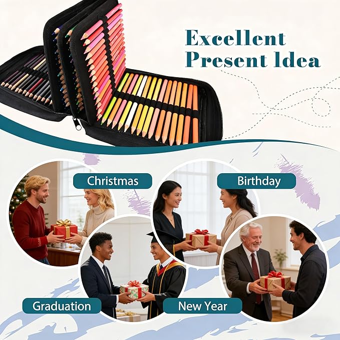 120 Colored Pencils for Adult Coloring Books, Perfect for Coloring, Oil-Based Cores Pencils Set with Zipper Case, Eraser and Sharpener Coloring Pencils for Adults, Beginners,Artists