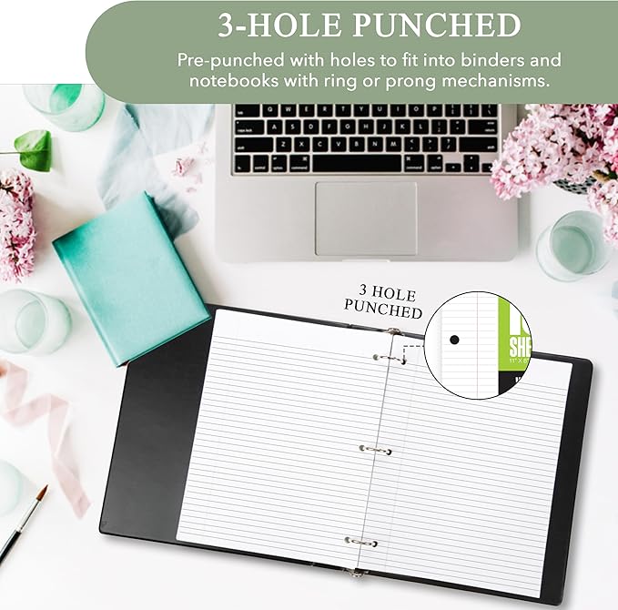 Three Leaf 100 Sheets Wide Ruled Filled Paper, 1728 Ct. (48 Cases X 36 Filler Paper), Loose-Leaf Sheets For School And Office 100 Ct. Filler Paper, Notebook Paper