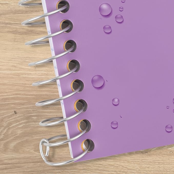 Five Star Spiral Notebook, 2 Subject, College Ruled Paper, 6" x 9-1/2", 80 Sheets, Fights Ink Bleed, Water Resistant Cover, Amethyst Purple (840029CF1-ECM)