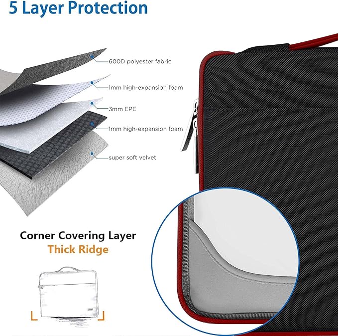 Hseok Laptop Sleeve 13-14 Inch Case Briefcase Compatible with MacBook Neo Pro 14 M5/M4/M3/M2/M1, All Models 13.3 Mac Air/Pro, XPS 13 14, Most Popular 13"-14" Notebooks,B03K02