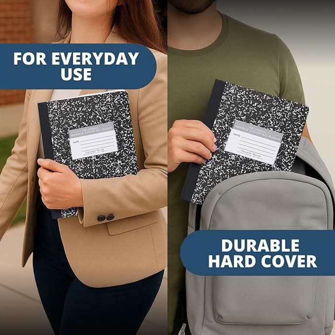 ROARING SPRING Hardcover Composition Book, College Rule, 160 Pages, 48 Pack