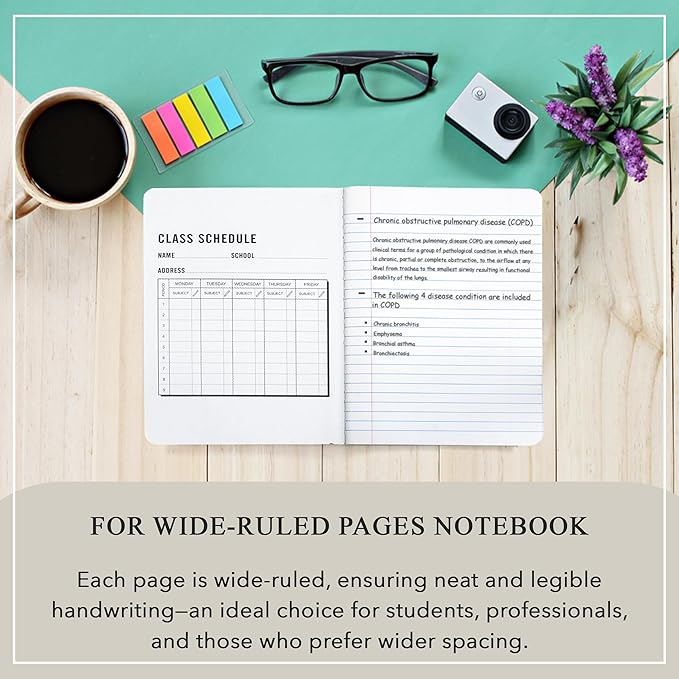 three leaf 100 Sheets Wide Ruled 9-3/4" X 7-1/2" Composition Notebook, 2880 Ct. (60 Cases X 48 Notebook) Writing Journal Notebook, Home School Supplies For College Students.