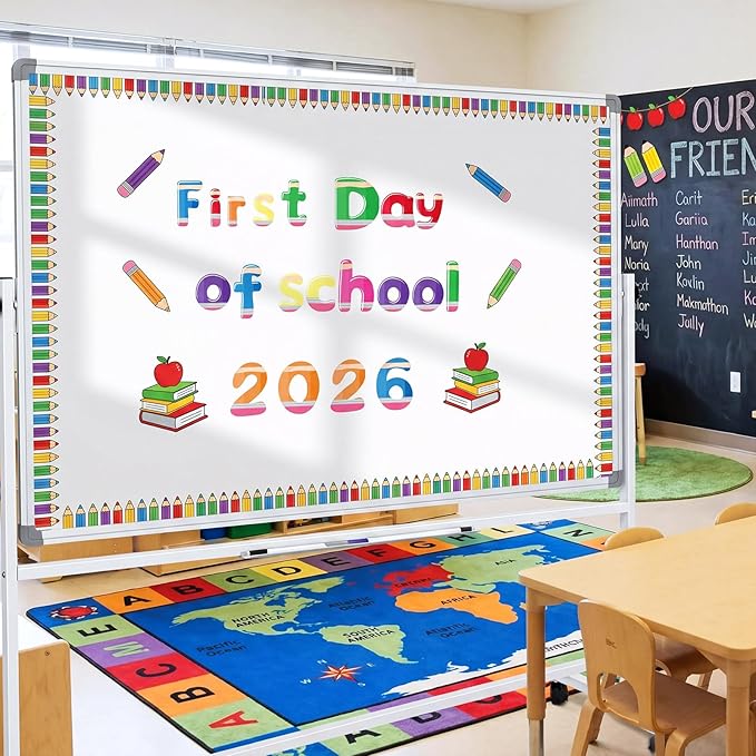 221 Pcs Pencil Bulletin Board Letters, Round Alphabet Number Punctuation Symbol Combo Letter Cutouts, Colorful Classroom Decor for Summer School Classroom Chalkboard Poster Bulletin Board Wall