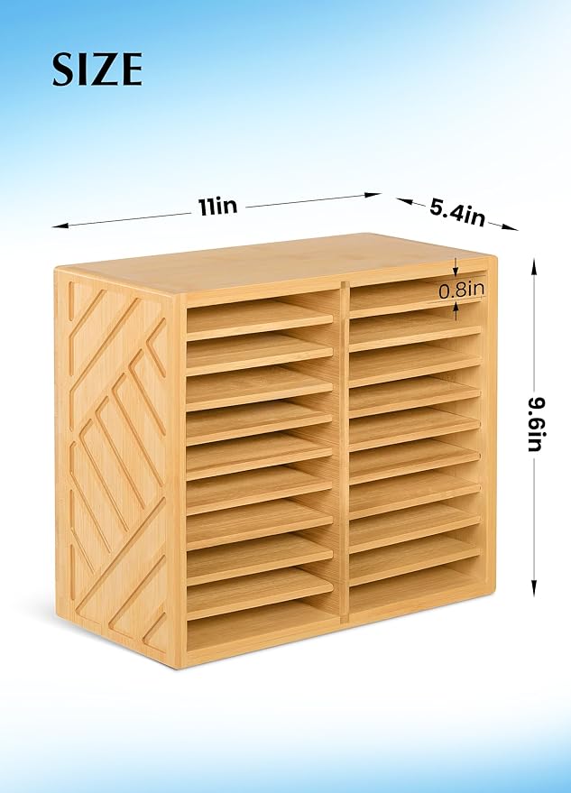 Bamboo Marker Organizer for Desk, Marker Storage Organizer for 140 Markers，Pens, Pencils and Art Brushes，Wooden marker holder for Home, Classroom and Office Decor,Bamboo