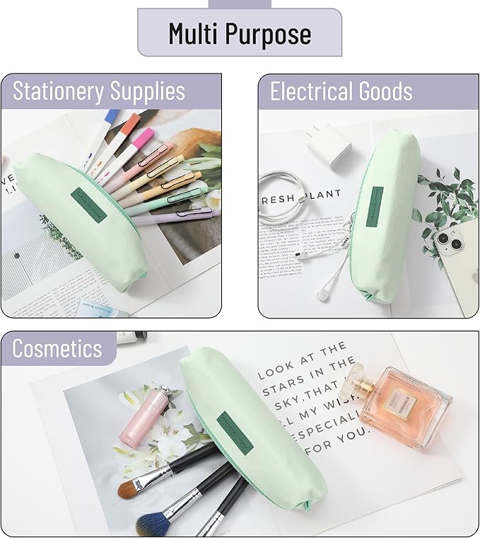 Mr. Pen- Cute Pencil Case Pouch, Multipurpose Canvas Bible Pencil Pouch, Smooth Zipper, Premium Material, Neat Stitches, Ideal for Stationery, Cosmetics, Electronics, School, Office, Travel
