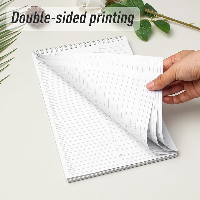 meDolove Hourly Schedule Planner To Do List Notepad Daily Planner 52 Double-Sided Sheets Notebook, 6.5" x 9.8",17 Hours for Organizing Work & Personal Life