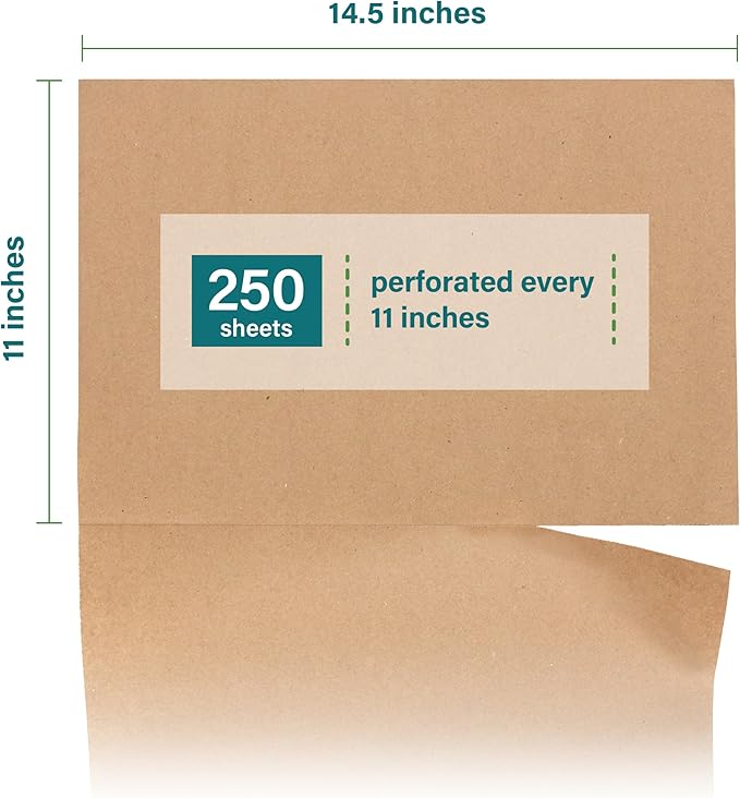 Elementree Brown Packing Paper Sheets for Moving & Shipping - 250 Count (229 Feet) - 14.5" x 11" Sheet Size - Sustainable Void Fill Packaging Made in the USA - Kraft Paper Thickness (00923)