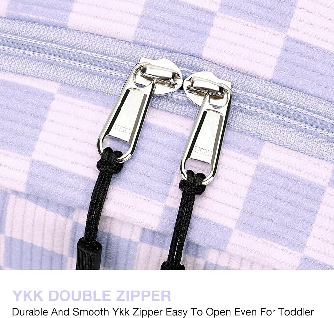 STEAMEDBUN Corduroy Kids Backpack for Girls and Boys 5-8: Girls Backpack for Elementary Kindergarten - 15 inch Cute Backpacks for Kids - Checkerboard