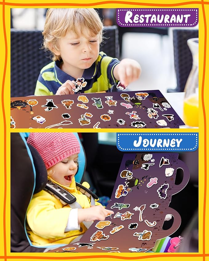 Benresive Reusable Sticker Book for Toddlers, Travel Stickers for Kids, Toddler Crafts Activities Toys, Birthday Gifts for Boys & Girls - Halloween