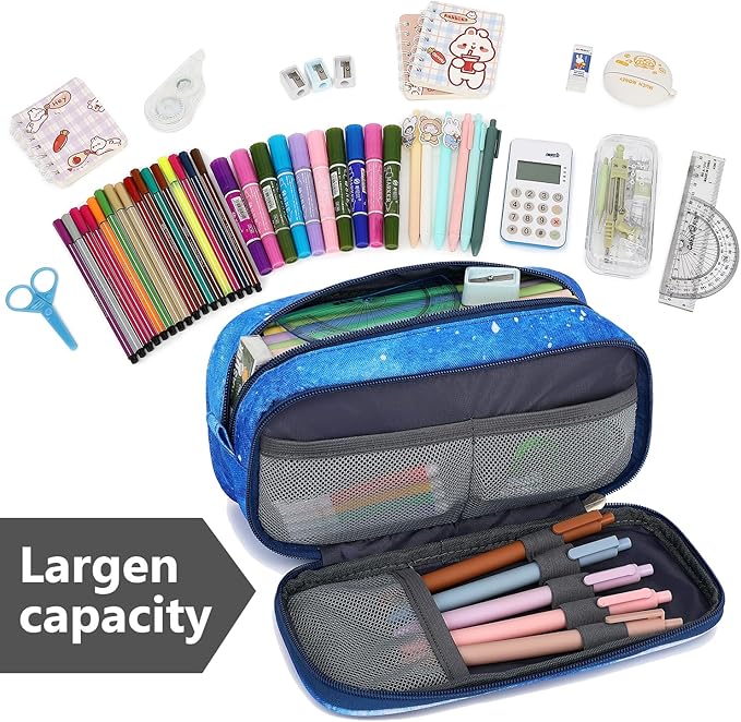 Mountain guest Pencil Cases for kids, Large Capacity Pencil Pouch, Office College School Marker Organizer Case pen for Men Women Adult Teens
