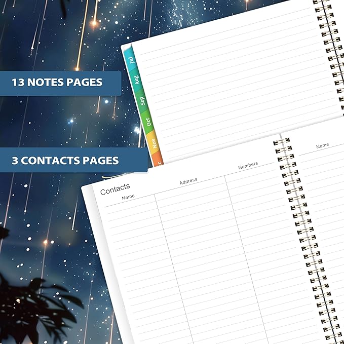 Planner 2026-2027 - Planner Weekly and Monthly 2026-2027, Academic Planner 26-27, July 2026 - June 2027, 8.5" x 11", 26-27 Calendar Planner with Colourful Tabs, Inner Pocket, Premium Paper, Twin-wire Binding - Galaxy