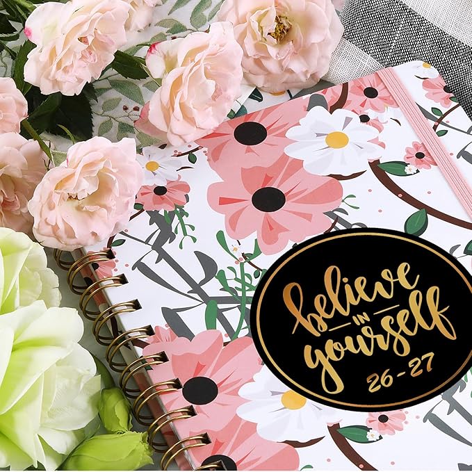 Planner 2026-2027 - Weekly & Monthly Planner, Jul 2026-Jun 2027, Academic Planner 26-27, 6.4"×8.5", Tabs, Thick Paper, Twin-Wire Binding, Back Pocket, Inspirational Quotes for Office Home School
