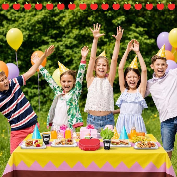 Reallnaive 146 Pc Preschool Kindergarten Graduation Party Decoration Notebook Paper Plate Teacher First Day Back to School Party 24 Set Disposable Tableware Pencil Tablecloth for Classroom Pre K Grad