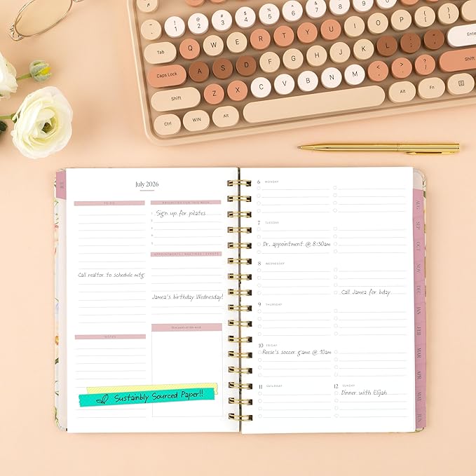 Cambridge Planner 2026-2027 Weekly & Monthly Academic 12-Month July-June, 5-1/2" x 8-1/2", Pen+Pillar, Pollinator (PP24-200A)