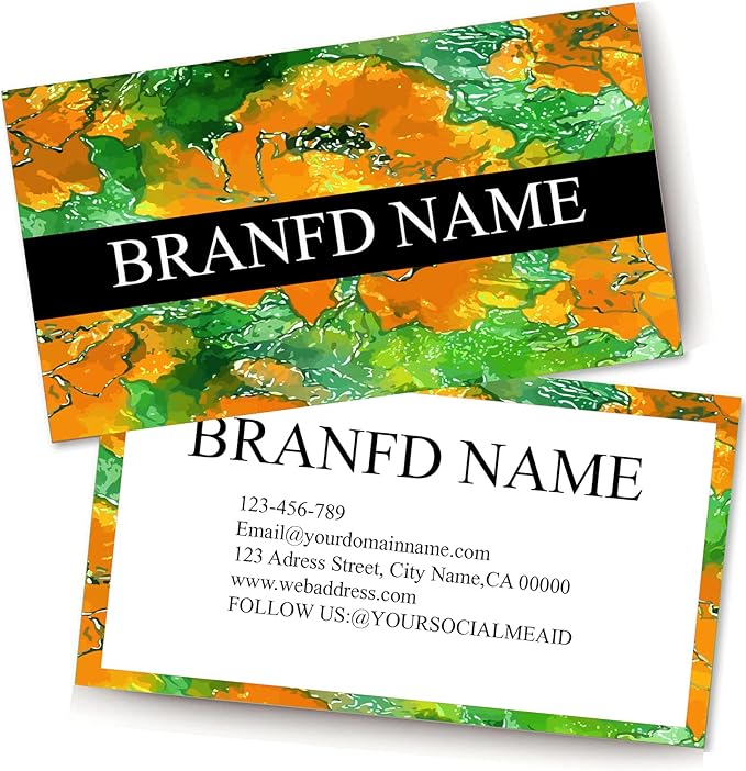Custom Printed Business Stock Cards - Thick Sturdy Stock - 3.5" x 2" - 100% Recycled Content (500/200 PCS) Premium Double-sided Print