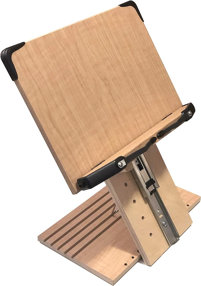BS1500PRO Large Portable Height Adjustable Foldable Eye-Level Ergonomic Bookstand Holder for Reading Hands Free Large Thick Heavy College Textbooks Tablets Neck Pain Free