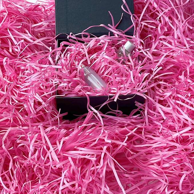 Raffia Paper Shreds, 100g Shredded Paper for Gift Box, Crinkle Cut Paper Shred Filler for Gift Wrapping & Basket Filling(Hot Pink)