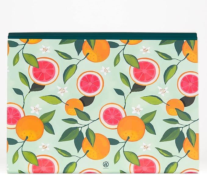 U Brands 13-Pocket Expanding File Folder, Office Supplies, Citrus Squeeze, Brass Hardware, FSC Certified
