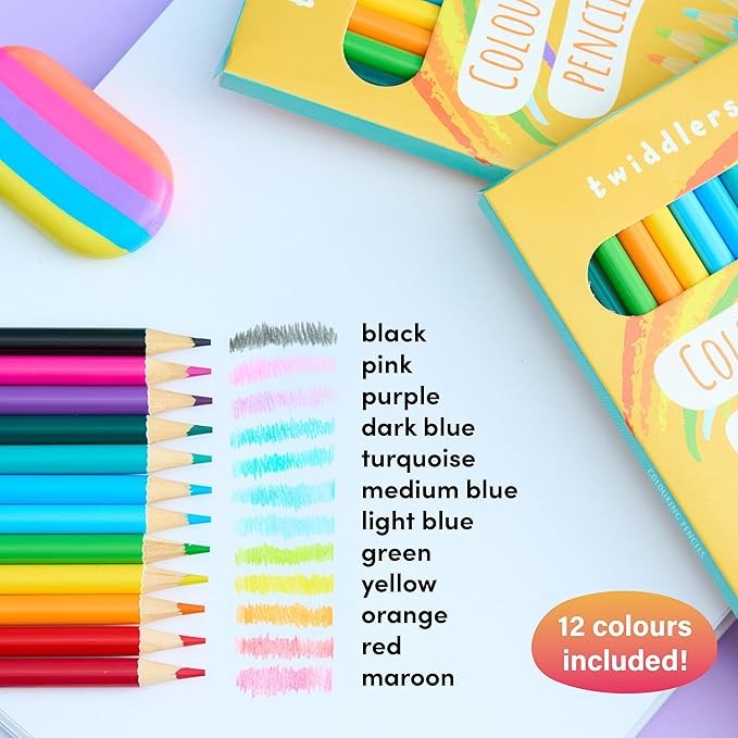 THE TWIDDLERS 10 Packs of Coloring Pencils, 12 Pencils Per Box, 120 Bulk colored pencils - 7" Full Length Multipack Drawing Set School Supplies, Party Favors, Art Sketching Pencils for Kids & Adults