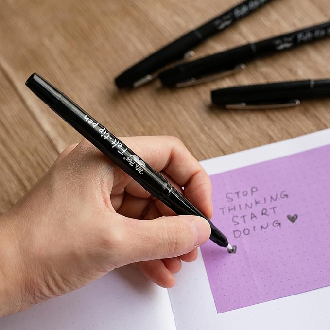 Mr. Pen- Felt Tip Pens, 12 Pack, 0.7 mm, Black Felt Tip Pens, Fast Dry, No Smear, Planner Markers for Underlining, Writing, Drawing, Journaling Supplies