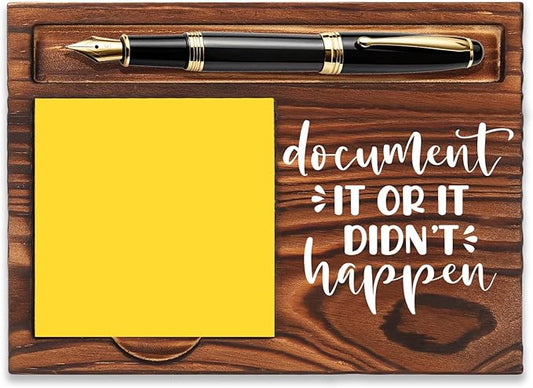 FOUGSTA Funny Office Gifts for Nurse, Gag Office Gifts for Nurse, Fun Decor Present for Coworker, Wooden Notepad Pen Holder With Gag Quotes,16.5 x 12 x 1.5 cm,XXN13