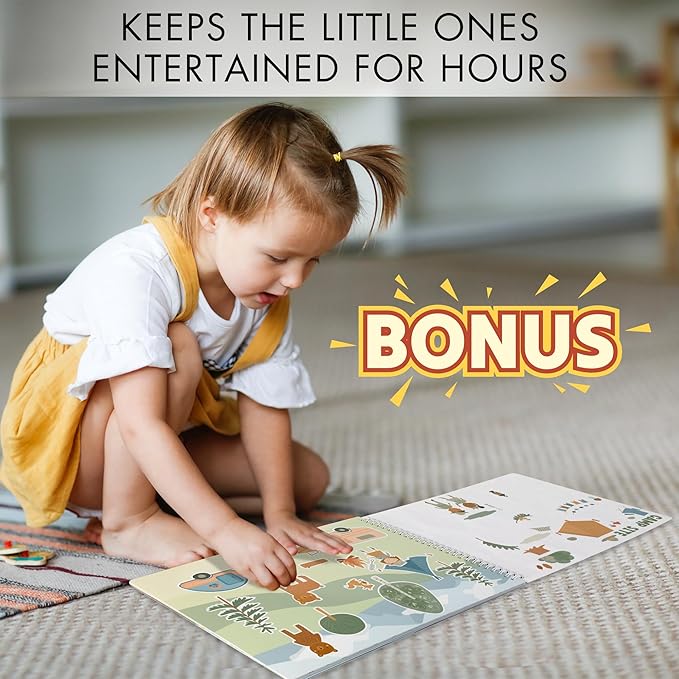 ZICOTO Fun Sticker Book for Toddlers 2-4 Years - Perfect Kids Activity Book with 500+ Beautiful Stickers & 12 Themes for Entertaining Boys & Girls 4-8 While Traveling - Incl. Coloring Pages
