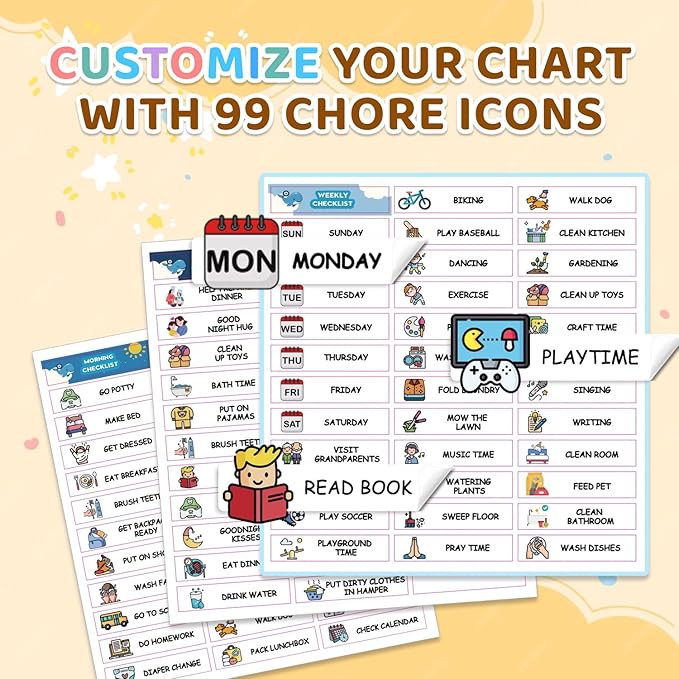 2 in 1 Upgraded Slider Gingerbread Chore Chart for Kids, Magnetic Kids Chore Chart for 2 Kids, Dry Erase Morning/Bedtime Routine Chart for Kids Toddlers Teens Adult, Visual Schedule for Kid