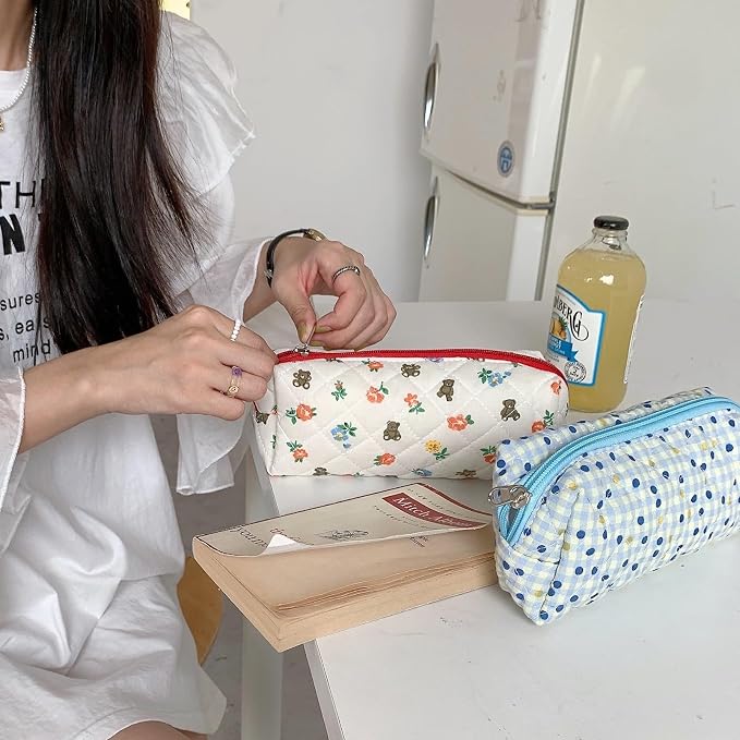 Pencil Case Pen Case Office College School Storage Bag Pouch Holder Box Organizer Makeup Pouch Cosmetic Bag Aesthetic Cute Pencil Case for Girls Boys Kids (ZP)