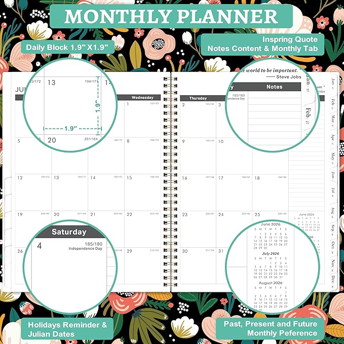 2026-2028 Monthly Planner - Monthly Planner from July 2026 to June 2028, 2026-2028 Planners 8.5" x 11", 2 Year Planners with Tabs, Back Pocket