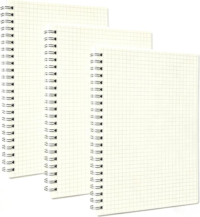 Smilo Graph Grid Paper Notebook,160 Pages Per Pack, A5, 3 Pack