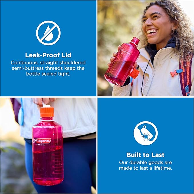 Nalgene 32 oz Narrow Mouth Water Bottle | BPA-Free, Durable & Leak Proof, Lightweight Bottle for Hiking, Gym & Travel, Seafoam