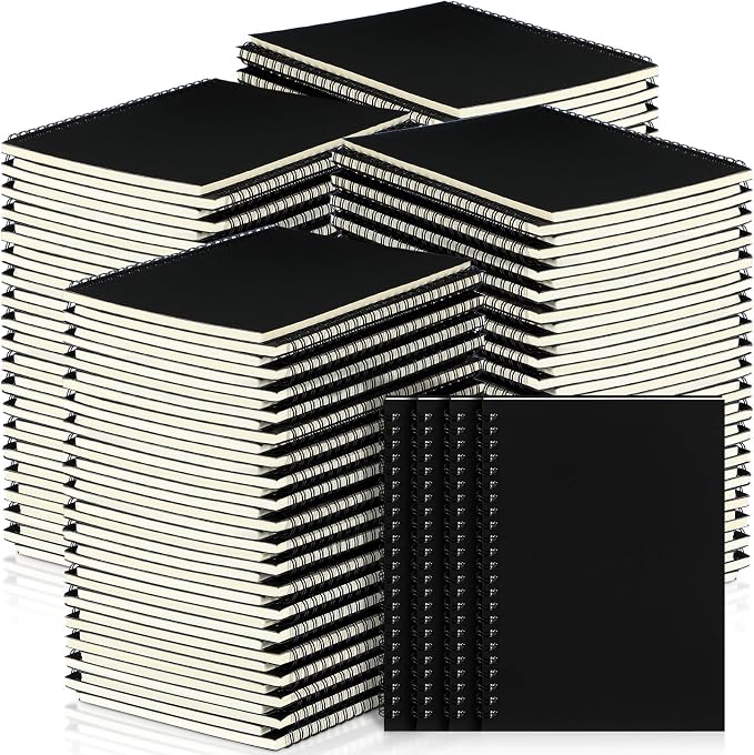 Yahenda 72 Pcs Spiral Notebooks, 1 Subject, Wide Ruled, Black