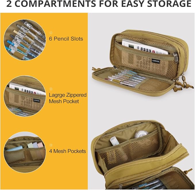 Tactical Pencil Case for Boy,Wide open Pen Pouch Bag with Handle for School | Marker Organizer Case Pen Box, Tool Bag Desk Organizer for School College Office Organizers for Kids Men Women Adult Teens