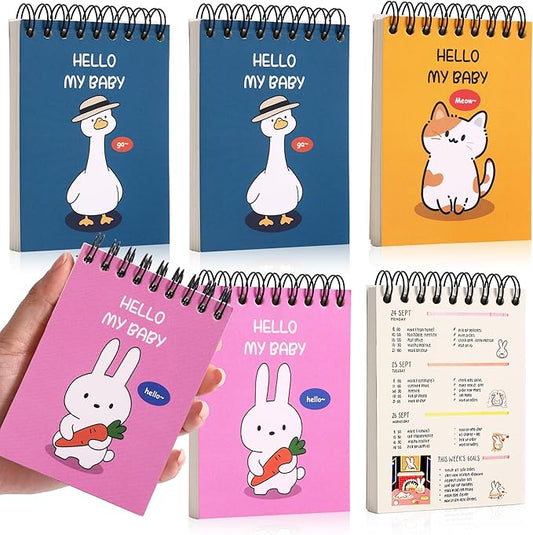 Steno Pads 3.1" x 4.3" Blank Pocket Spiral Notepads Small Cute Spiral Note Pads Blank Pages Notebook No Lines Top Spiral Notebook 3.1" x 4.3" Unlined Little Memo Steno Note Pads Nursing Notepad for Work, School, Office, Nurse, Travel (6pcs)
