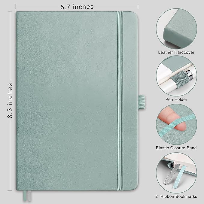 AHGXG Dotted Journal Notebook, 160 Numbered Pages, A5 Size (5.7'' x 8.3'')