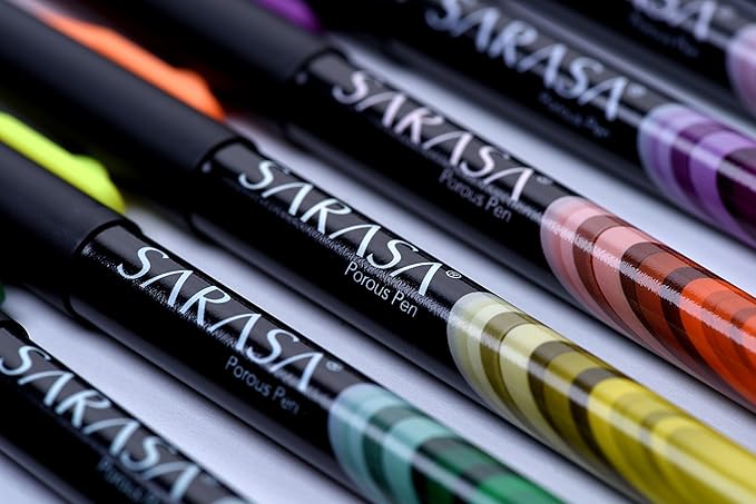 Zebra Pen, SARASA Fineliner Felt Tip Pens, 0.8mm Porous Point, Violet Ink, Archival Quality, Acid Free, Fast-Drying, Ideal for Writing, Journaling and Coloring, 12-Pack 66180AMZ