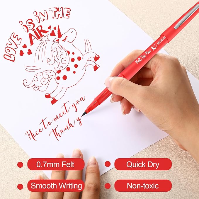 Fuyoooo 20 Pcs Felt Tip Pens 0.7mm Colored Felt Pens Marker Medium Point Journal Planner for Journaling Writing Note Taking Art Office Supplies
