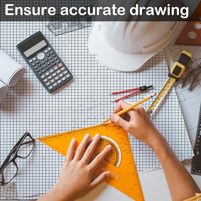 gisgfim Large Engineering Graph Paper Pad 22x 17 Landscape 4 X 4 Black Grid Pad Giant Drafting Sketching Paper Black print Grid-Based Graphing for Engineer Designer Architect Draftsman Rolled Delivery