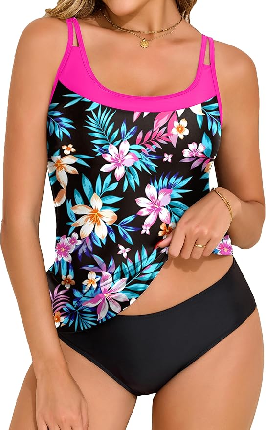 NIeyook Womens Tankini Top Only Slimming Swim Top Modest Tankini Loose Fit Swimsuit Flowy Swimwear No Bottom 2026