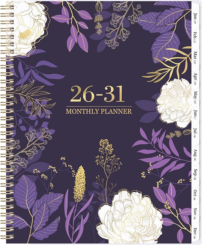 Monthly Planner 2026-2031 - 5 Year Planner/Calendar 2026-2031, 11" x 9", 2026 Calendar Planner, Jul 2026 - Jun 2031, Tabs, Back Pocket, Holidays, Twin-Wire Binding