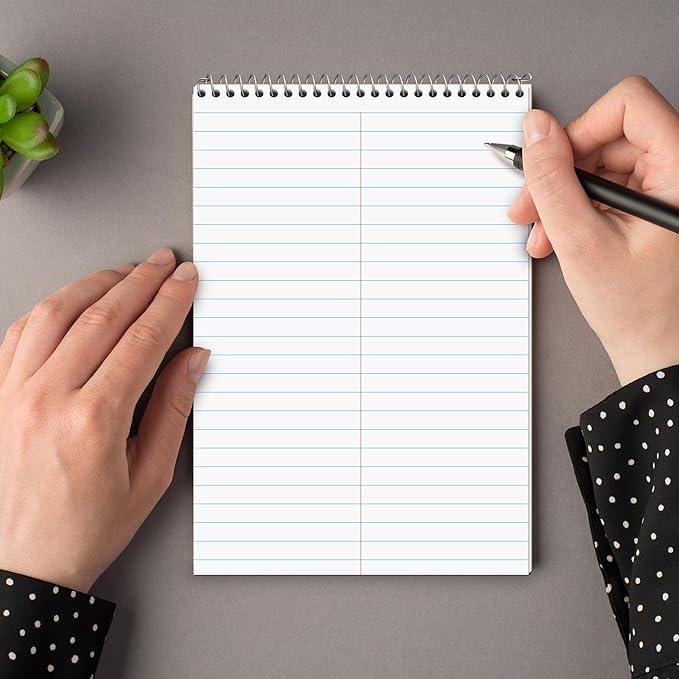 C-Line 6" x 9" White Gregg Ruled Steno Pad, 80 sheets (25169)